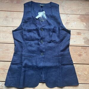 NWT Madewell Navy Button-Front Vest